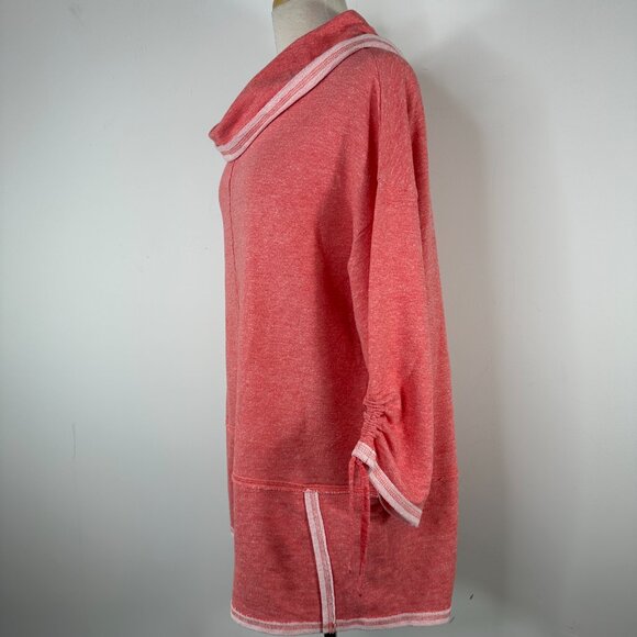 NEW Habitat Clothes to Live In Cerise Terry Tunic Sweatshirt Lagenlook Coral - Picture 5 of 11